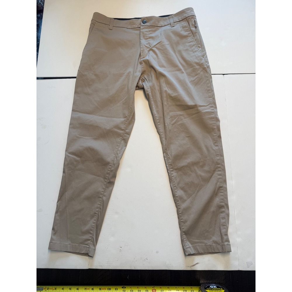 Birddogs Mens Khaki Chino Pants Size 34 x 28 Stretch Cotton Blend Tapered Leg